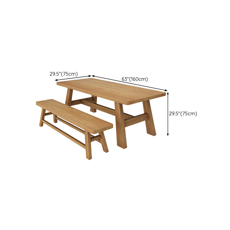Simplicity Style Dinette Table Solid Wood Rectangle Dinner Table in Natural