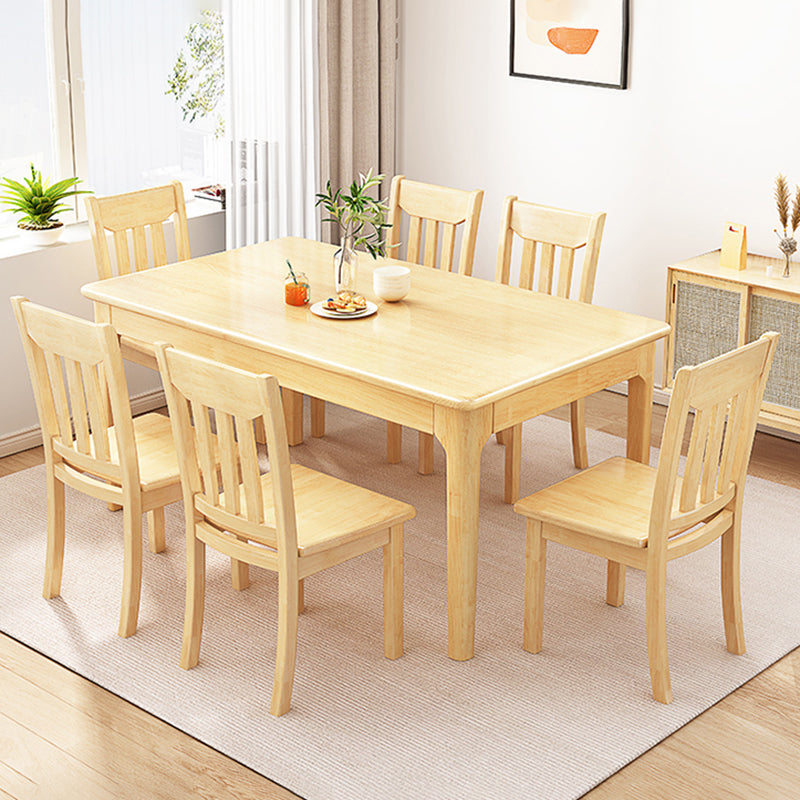 Simplicity Style Dinette Table Solid Wood Rectangle Dinner Table for Kitchen