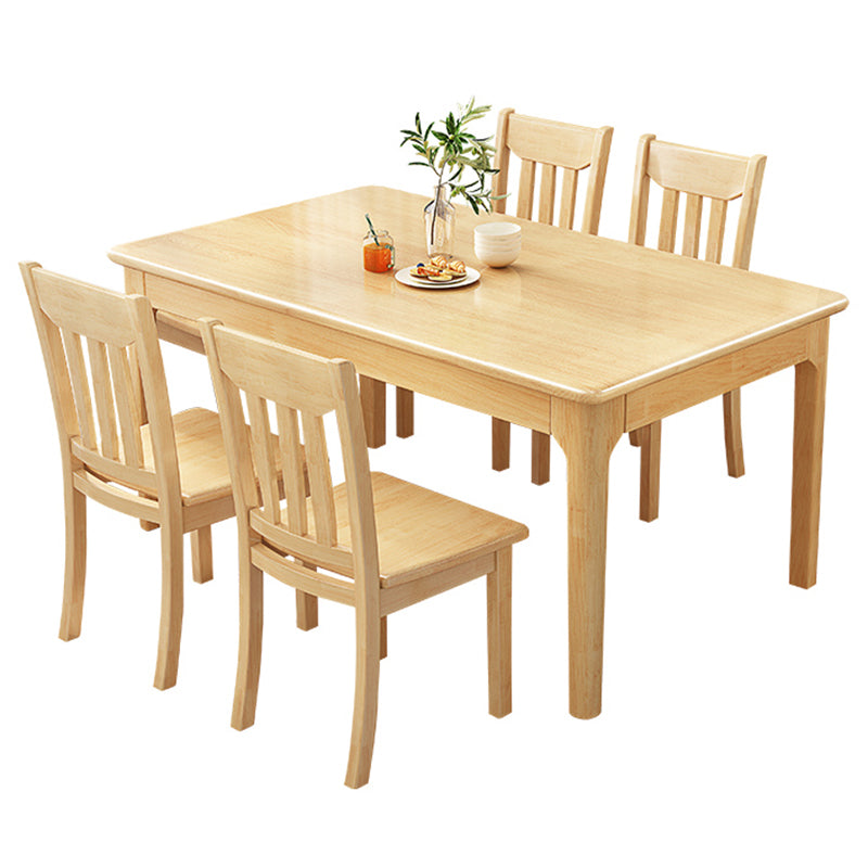 Simplicity Style Dinette Table Solid Wood Rectangle Dinner Table for Kitchen