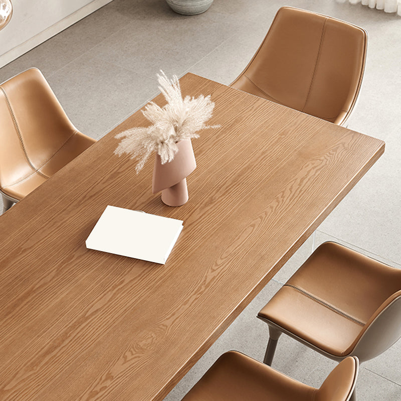 Simplicity Dinette Table Rectangle Solid Wood Dinner Table in Brown