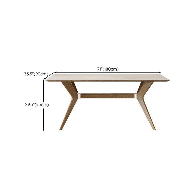 Simplicity Style Dinette Table Rectangle Stone Dinner Table in White