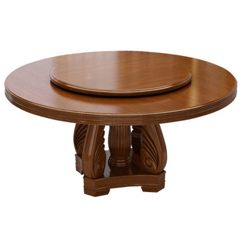 Solid Wood Dining Table Traditional Round Dining Table for Kitchen