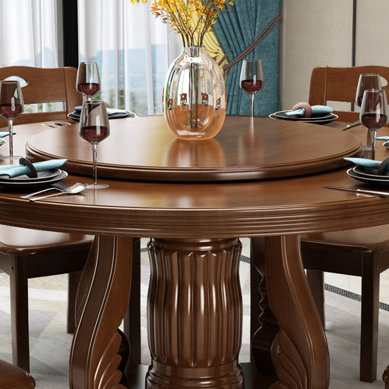 Round Solid Wood Dining Table Tradition Dining Table for Kitchen