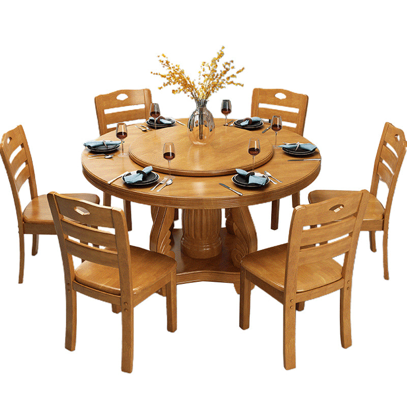 Round Solid Wood Dining Table Tradition Dining Table for Kitchen
