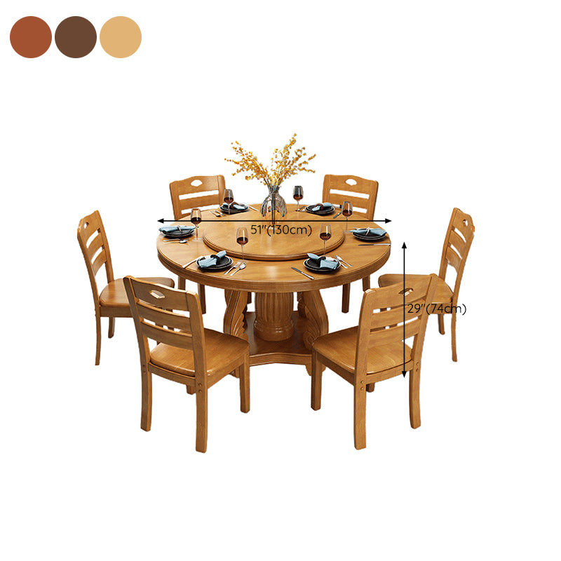 Round Solid Wood Dining Table Tradition Dining Table for Kitchen