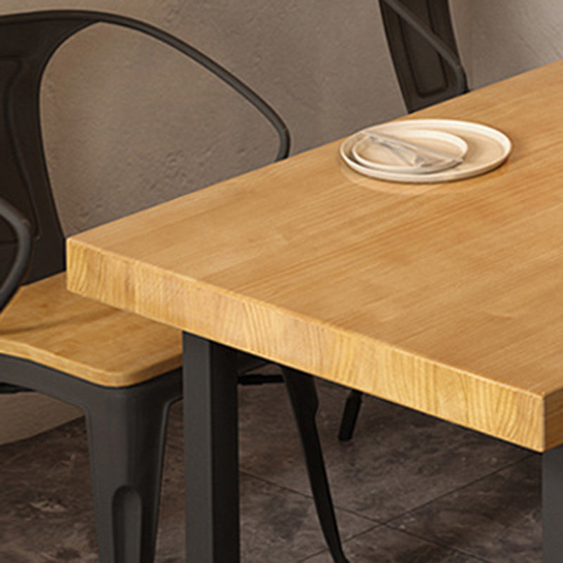 Industrial 1/5 Pieces Dining Set Rectangle Wood Dining Table for Milk Tea Shop