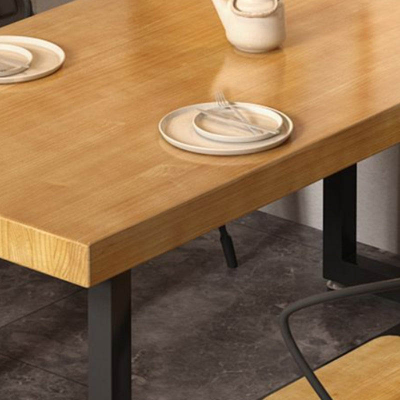 Industrial 1/5 Pieces Dining Set Rectangle Wood Dining Table for Milk Tea Shop