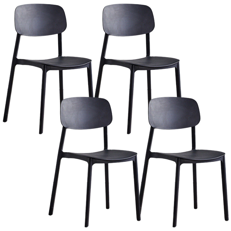 Modern Style Dining Chairs Plastic Open Back Dining Armless Chair