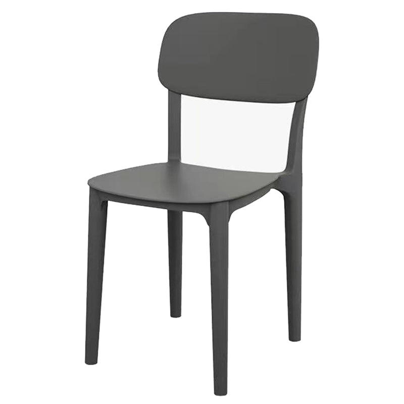 Modern Style Dining Chairs Plastic Open Back Dining Armless Chair