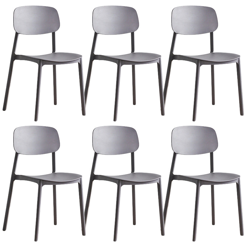 Modern Style Dining Chairs Plastic Open Back Dining Armless Chair