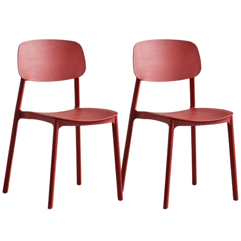 Modern Style Dining Chairs Plastic Open Back Dining Armless Chair