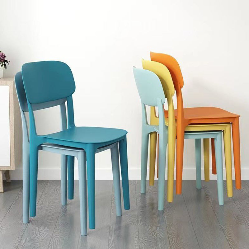 Modern Style Dining Chairs Plastic Open Back Dining Armless Chair