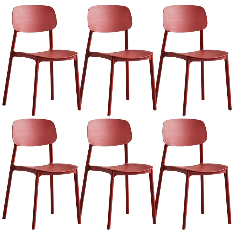 Modern Style Dining Chairs Plastic Open Back Dining Armless Chair
