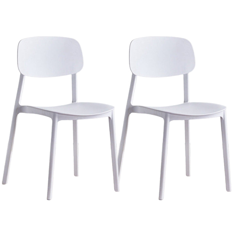 Modern Style Dining Chairs Plastic Open Back Dining Armless Chair