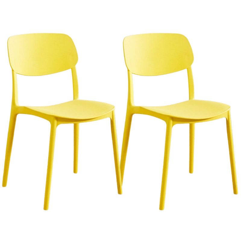 Modern Style Dining Chairs Plastic Open Back Dining Armless Chair