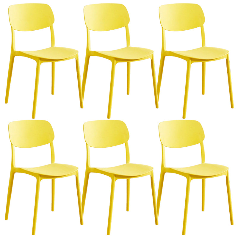 Modern Style Dining Chairs Plastic Open Back Dining Armless Chair