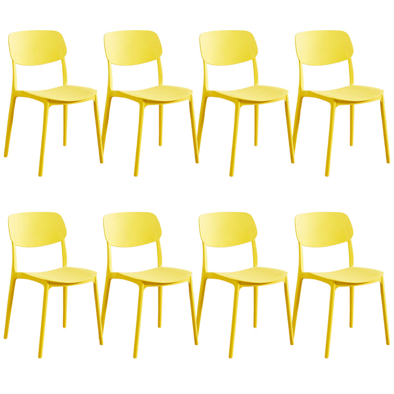 Modern Style Dining Chairs Plastic Open Back Dining Armless Chair