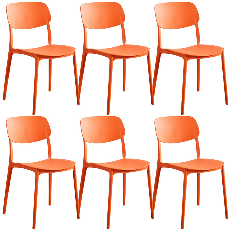 Modern Style Dining Chairs Plastic Open Back Dining Armless Chair