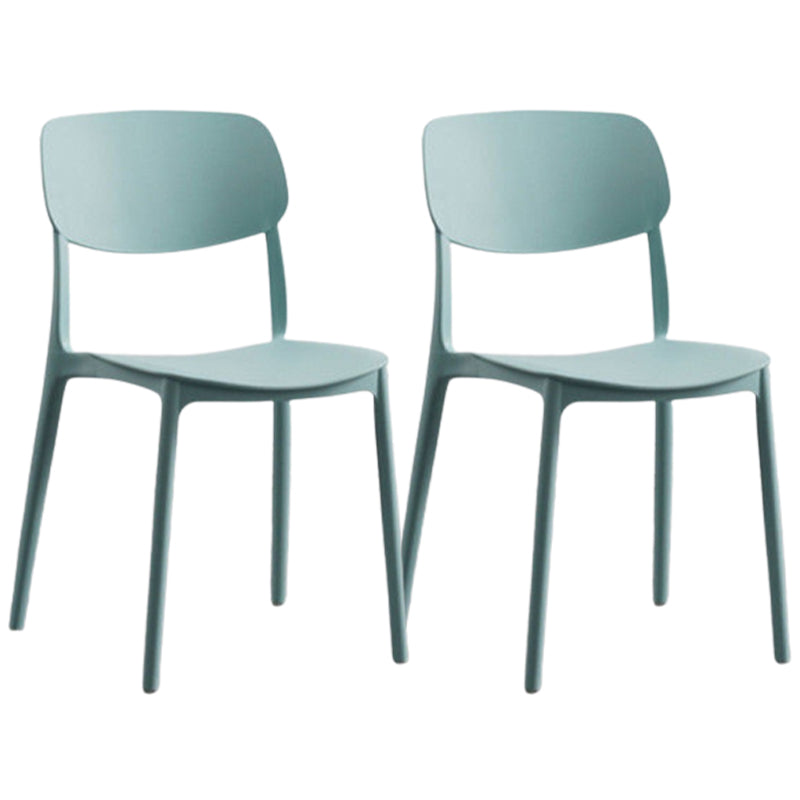 Modern Style Dining Chairs Plastic Open Back Dining Armless Chair
