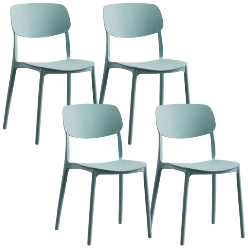 Modern Style Dining Chairs Plastic Open Back Dining Armless Chair