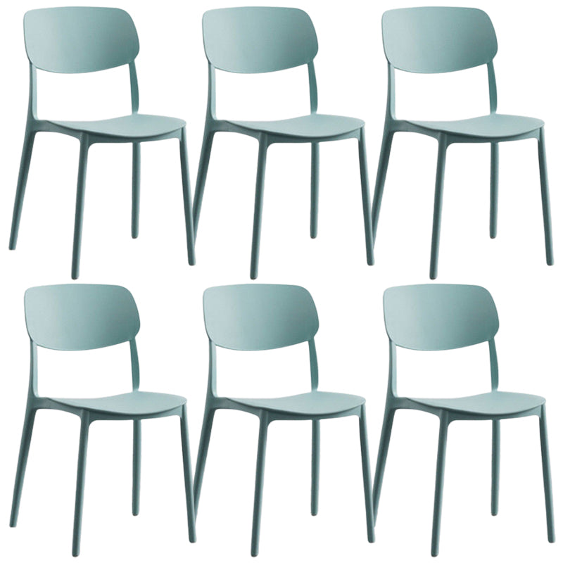 Modern Style Dining Chairs Plastic Open Back Dining Armless Chair