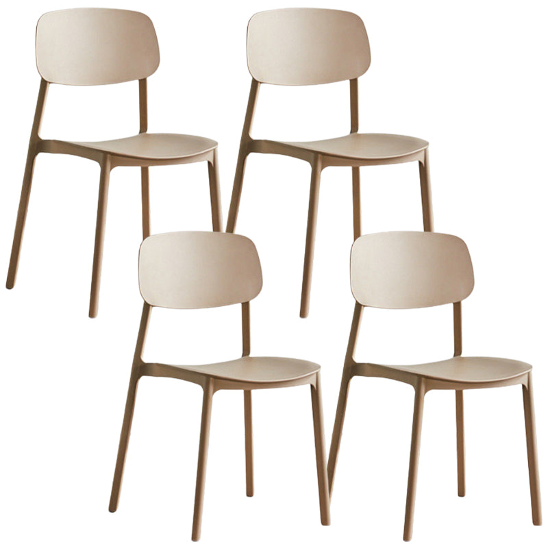 Modern Style Dining Chairs Plastic Open Back Dining Armless Chair
