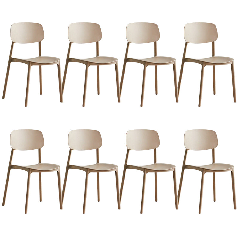 Modern Style Dining Chairs Plastic Open Back Dining Armless Chair
