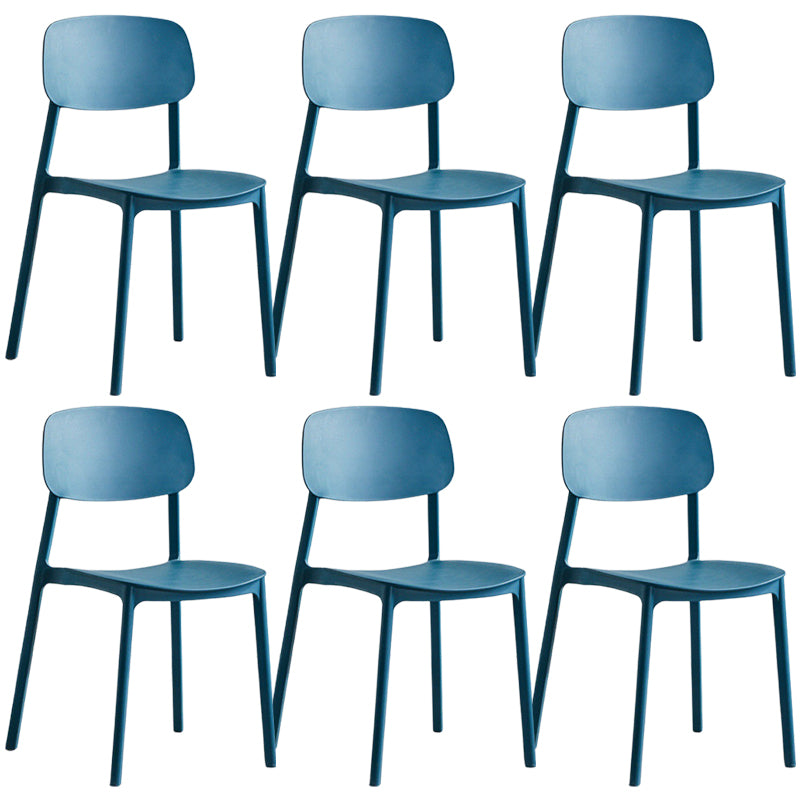 Modern Style Dining Chairs Plastic Open Back Dining Armless Chair