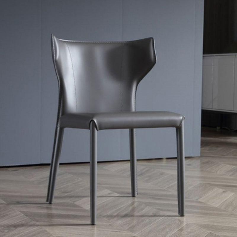 Modern Style Faux Leather Dining Chair Wingback Armless Chair