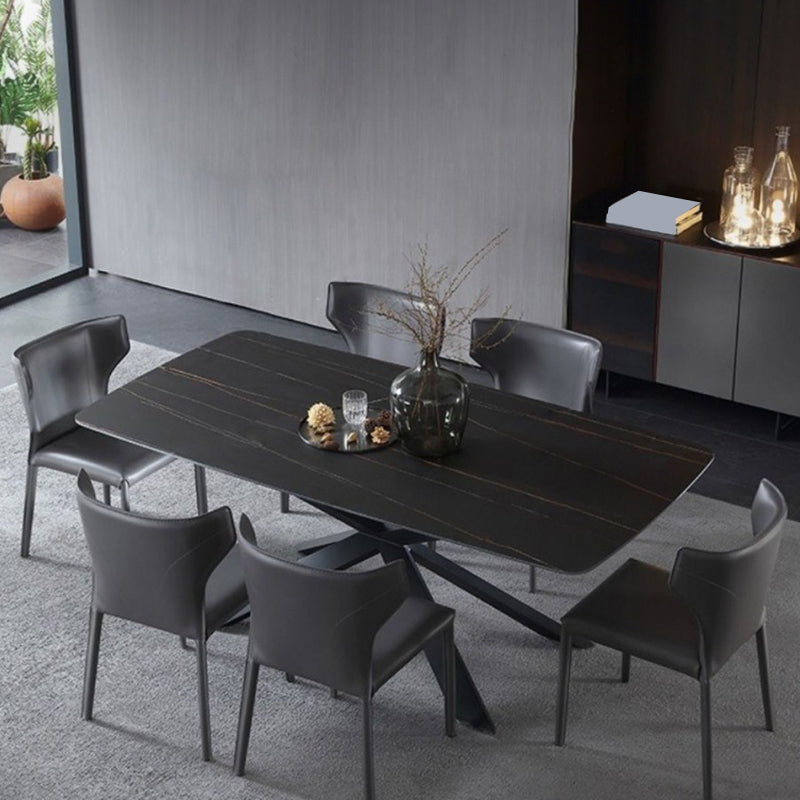 Modern Style Faux Leather Dining Chair Wingback Armless Chair