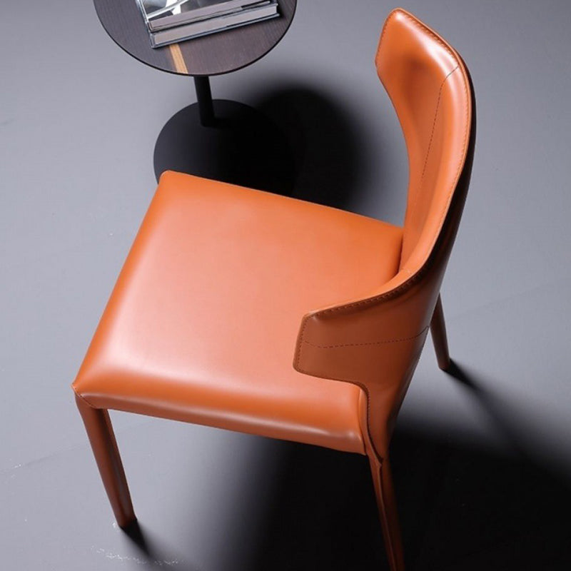 Modern Style Faux Leather Dining Chair Wingback Armless Chair