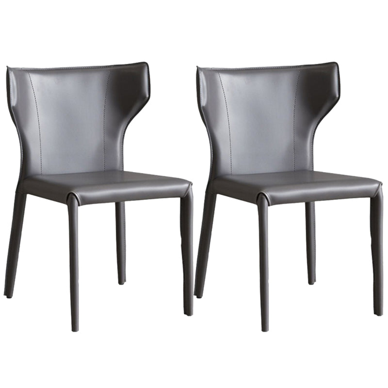 Modern Style Faux Leather Dining Chair Wingback Armless Chair