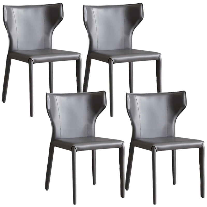 Modern Style Faux Leather Dining Chair Wingback Armless Chair