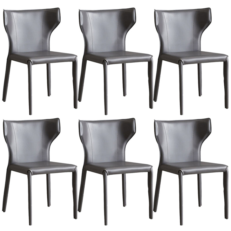 Modern Style Faux Leather Dining Chair Wingback Armless Chair