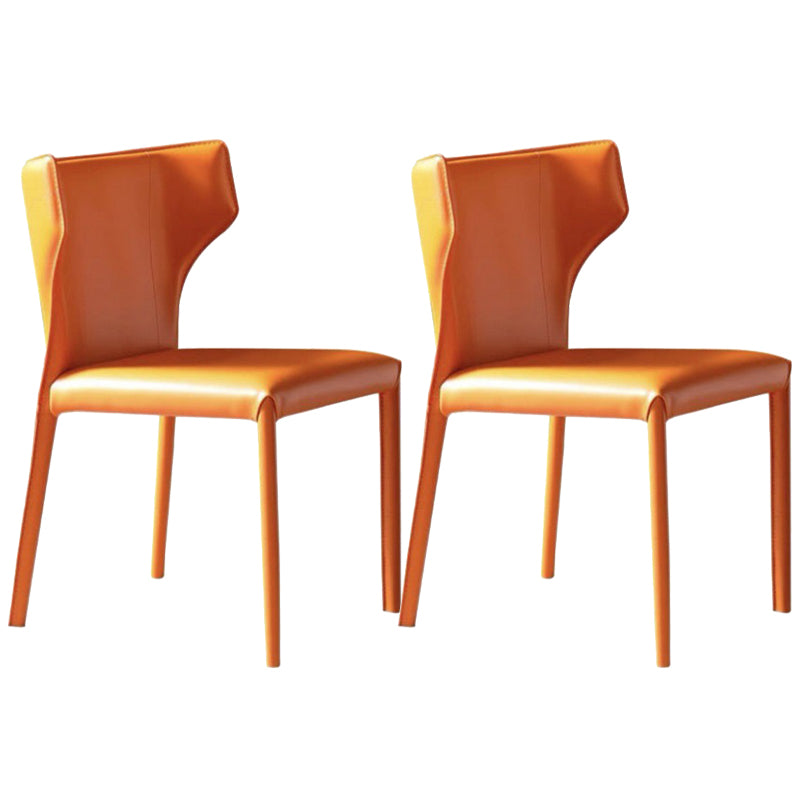 Modern Style Faux Leather Dining Chair Wingback Armless Chair