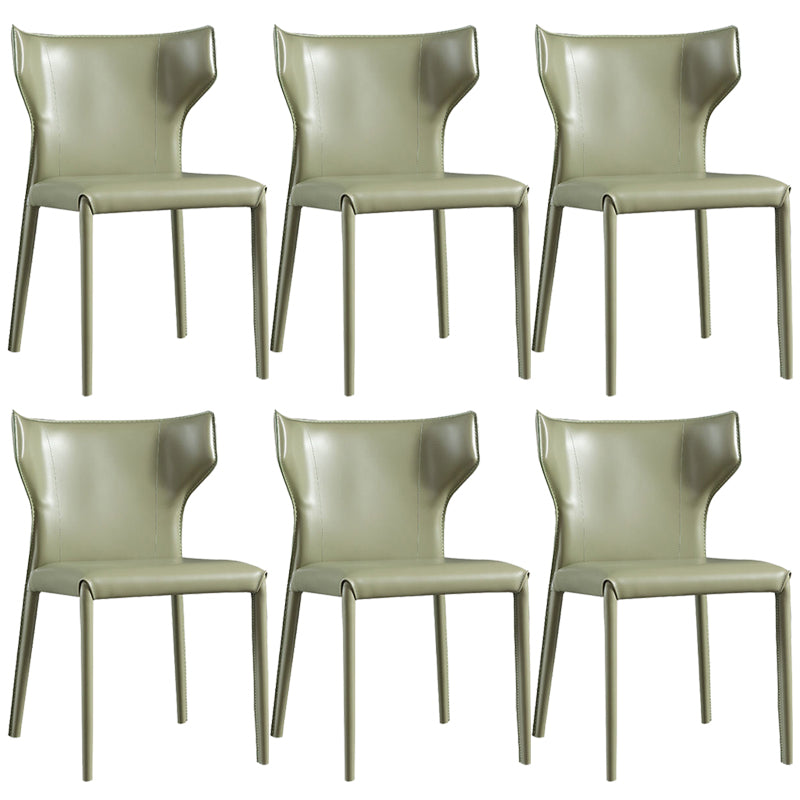 Modern Style Faux Leather Dining Chair Wingback Armless Chair