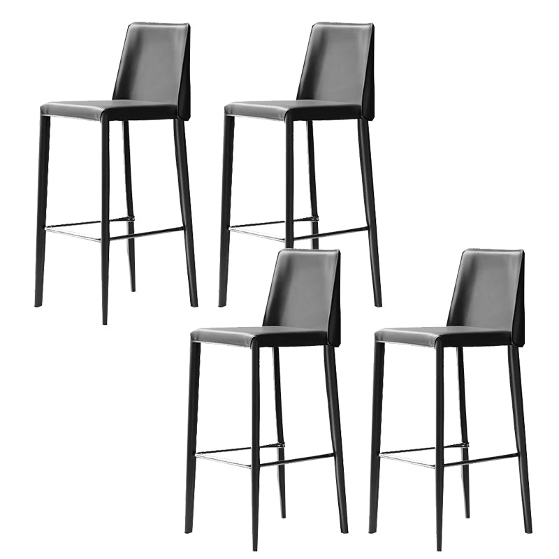 Modern Bar Stool Leather Backrest Counter Stool for Living Room