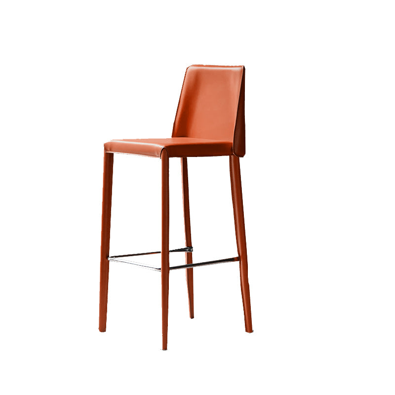 Modern Bar Stool Leather Backrest Counter Stool for Living Room