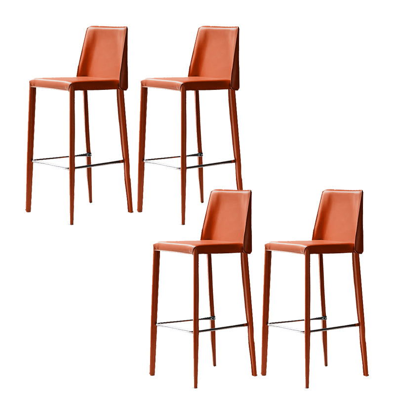 Modern Bar Stool Leather Backrest Counter Stool for Living Room