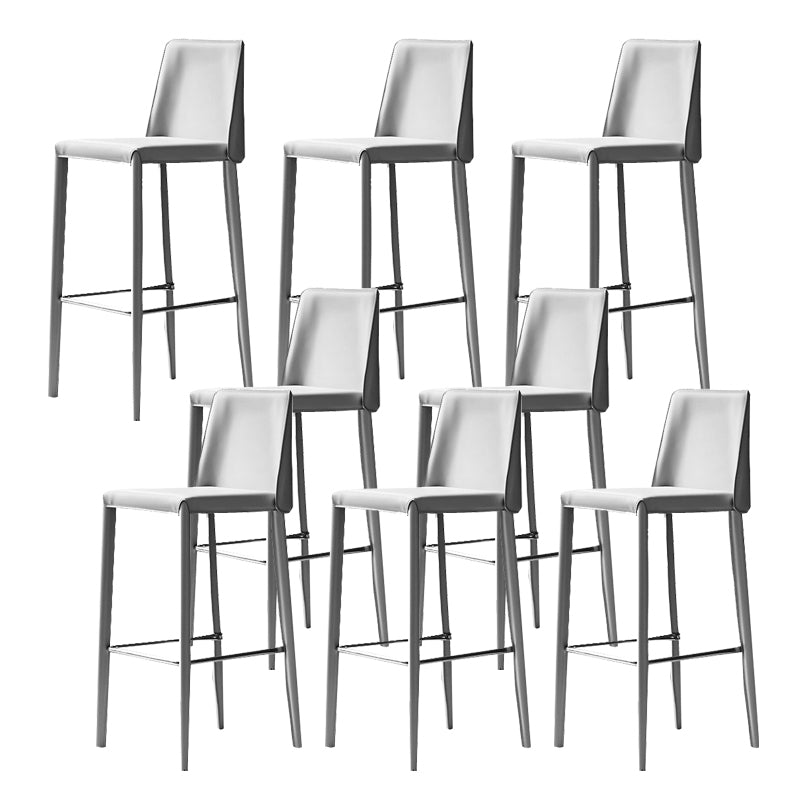 Modern Bar Stool Leather Backrest Counter Stool for Living Room