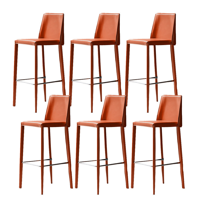 Modern Bar Stool Leather Backrest Counter Stool for Living Room