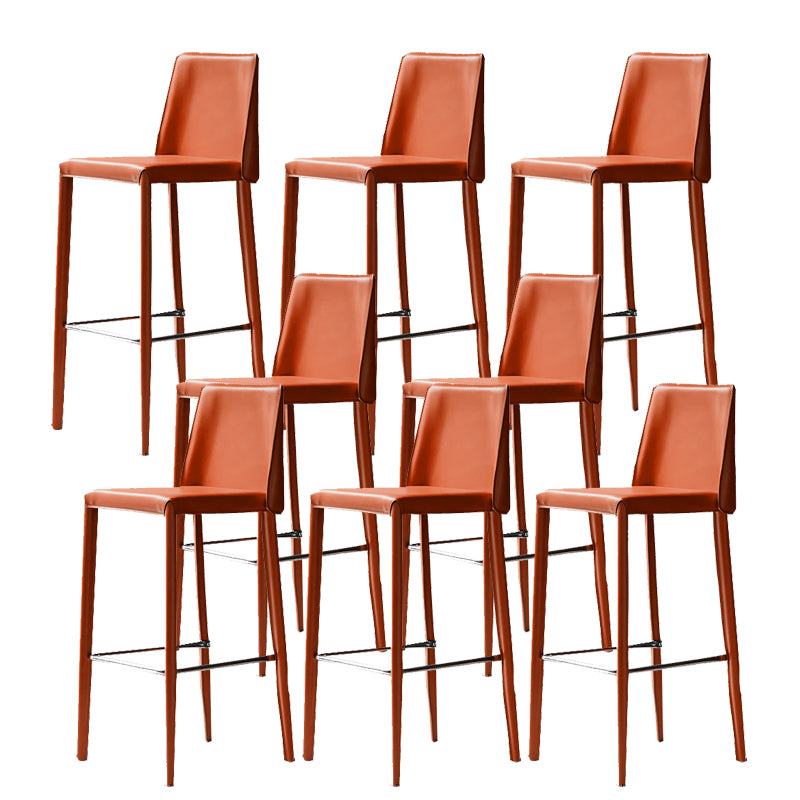 Modern Bar Stool Leather Backrest Counter Stool for Living Room