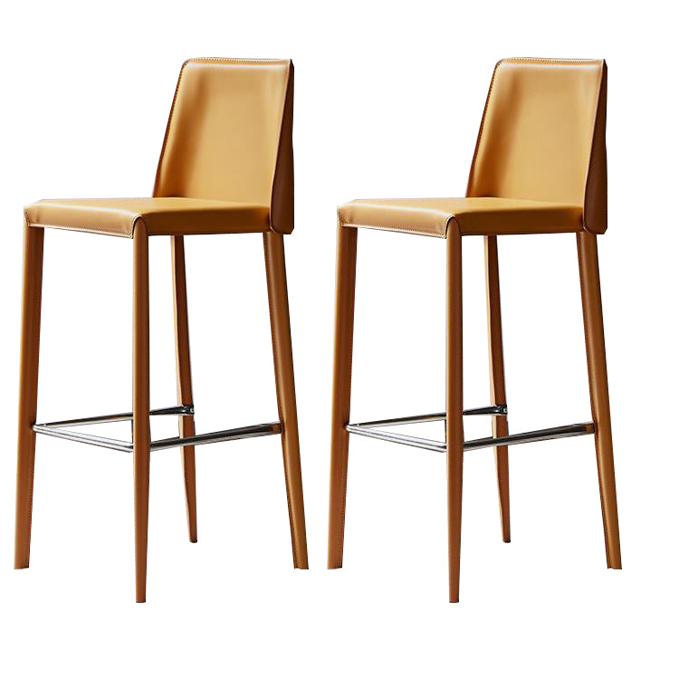 Modern Bar Stool Leather Backrest Counter Stool for Living Room