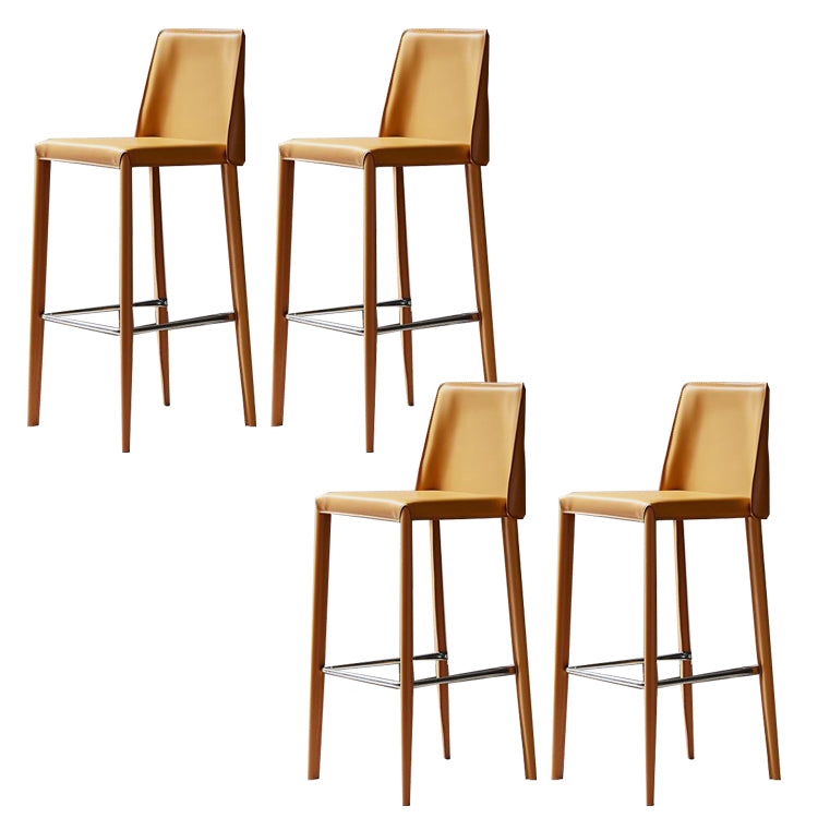 Modern Bar Stool Leather Backrest Counter Stool for Living Room
