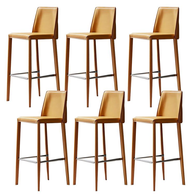 Modern Bar Stool Leather Backrest Counter Stool for Living Room