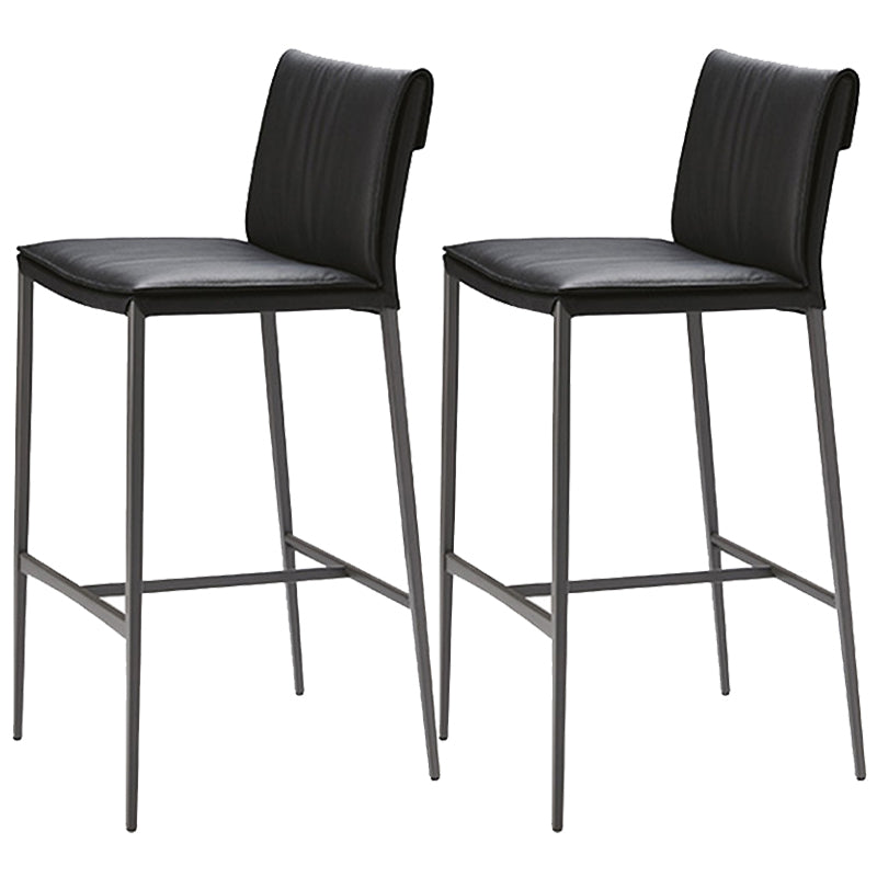 Modern Style Low Back Barstool Pu Leather Counter Bar Stool with Metal Legs