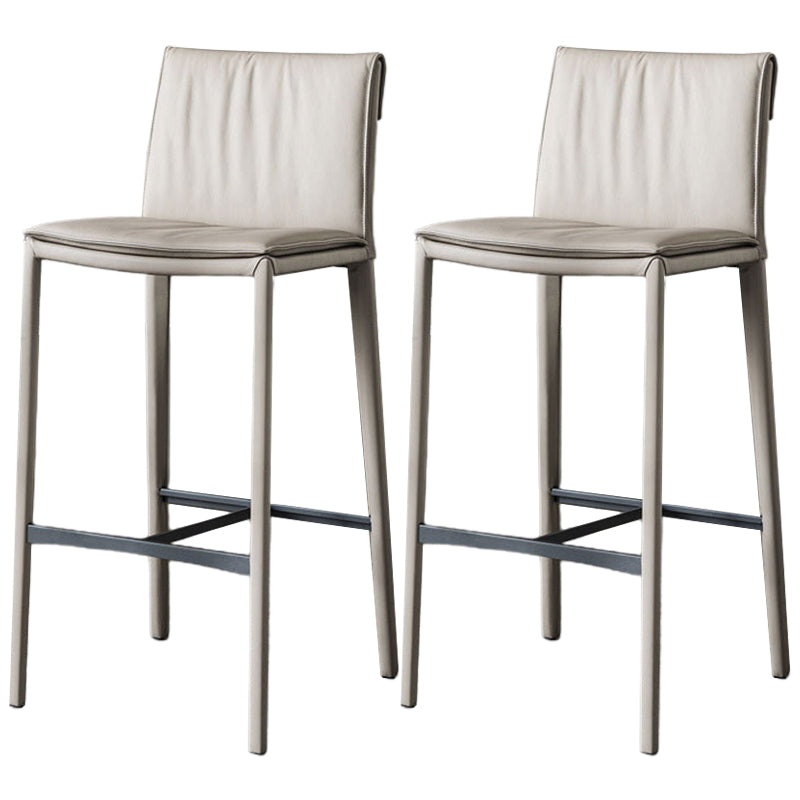 Modern Style Low Back Barstool Pu Leather Counter Bar Stool with Metal Legs