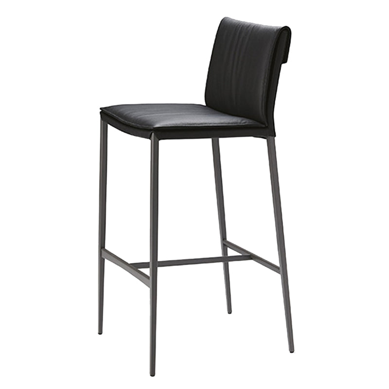 Modern Style Low Back Barstool Pu Leather Counter Bar Stool with Metal Legs