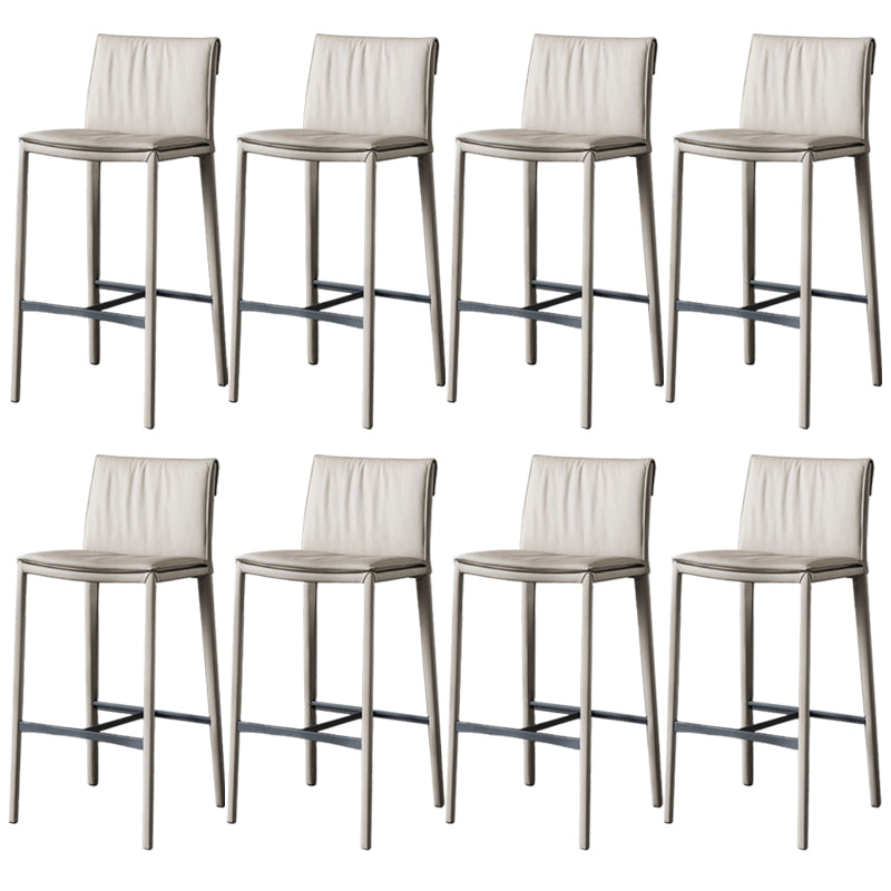 Modern Style Low Back Barstool Pu Leather Counter Bar Stool with Metal Legs