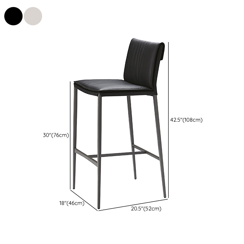 Modern Style Low Back Barstool Pu Leather Counter Bar Stool with Metal Legs